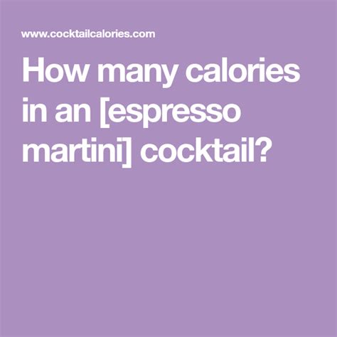 espresso martini calories and carbs